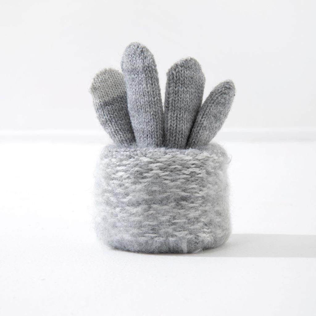 Touch Screen Gloves for Winter Warmth Thick Velvet Gloves Cycling Gloves Outdoor Knitting Yarn Gloves and Cold Resistant Gloves