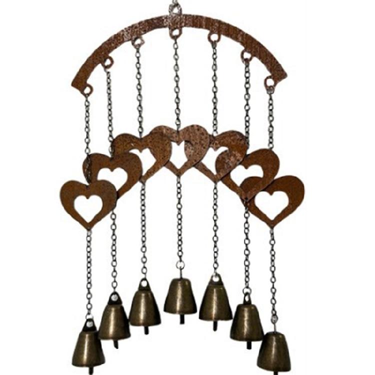 Сердце Настенное Украшение Подвесное Западная Пятиконечная Звезда Украшение Металлическая Звезда Колдовской Колокольчик Внутреннее Наружное Украшение Подвесное