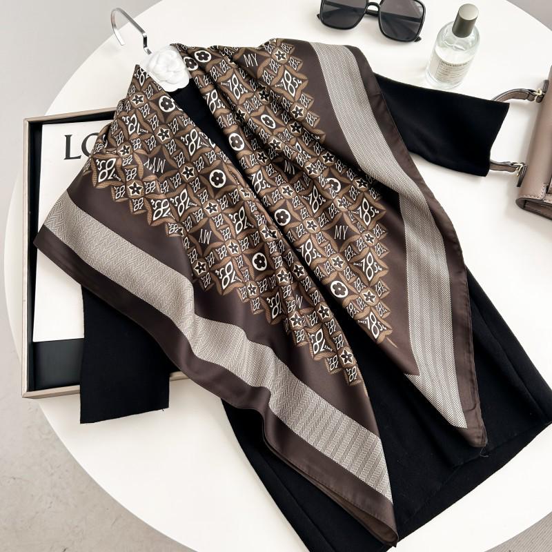 Čiernobiela hodvábna twill šatka so zvieracím vzorom - 90x90CM Jesenný/Zimný šál pre ženy