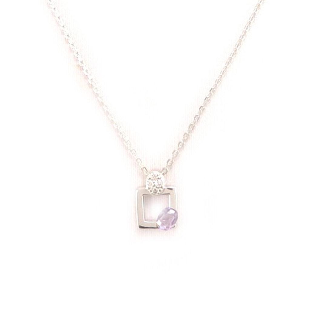 Altesse [L0168] - Purple 'Scarlett' Silver Necklace
