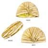 New Unisex Vintage Metallic Turban Headband Cross Twist Arab India Pleated Head Wrap Ramadan Beanies Hats Muslim Chemo Cap