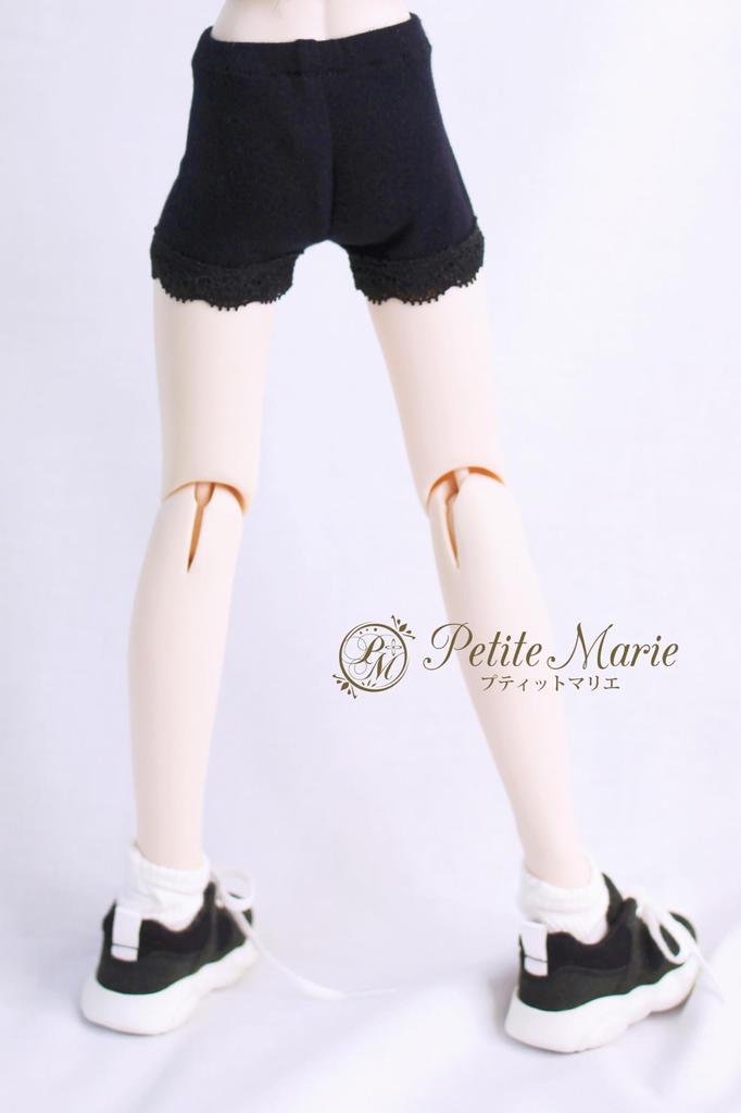 [Petite Marie] 13 MDD Compatible 14 Length Leggings with Lace, Black, Spats, Fitness Pants, Daily Pants, Casual Pants, 40cm Doll, BJD Doll Clothes