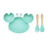 Baby Silicone Crab Plate & Bowl Set with Bib - Food-Grade Tableware