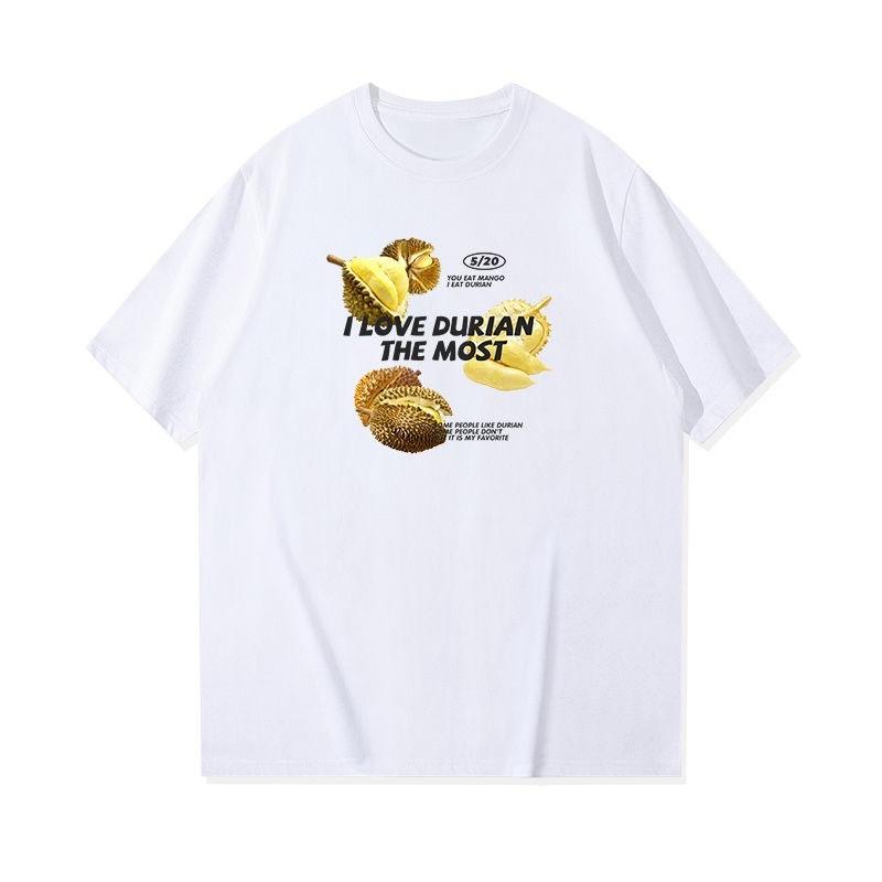 2025 Podzimní a zimní těžké roztomilé tričko s potiskem ovoce Pánské Dámské Čistá bavlna Ležérní Volné Osobní Všestranné tričko
