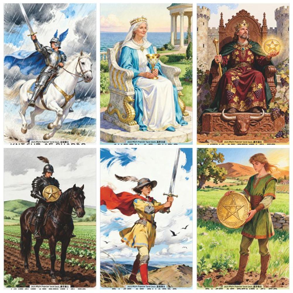 Tarot: Exquisite Painterly Illustration Deck - 78 Pcs Art Divination Cards 10.3*6cm - Tarot Gift Set for Witches