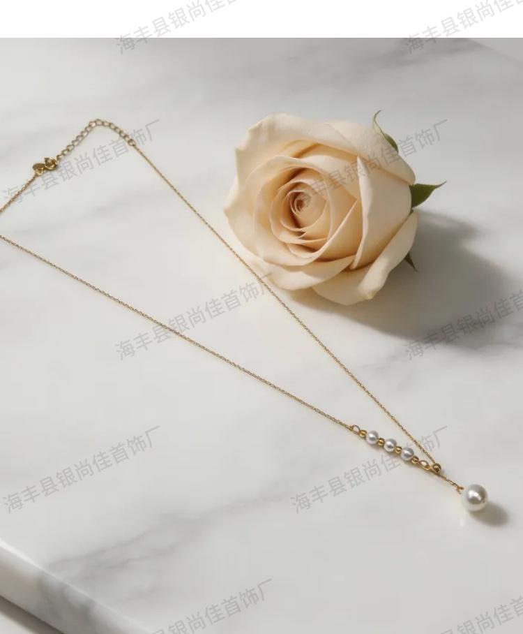 S925 Sterling Silver Adjustable Pearl Necklace - Women's Fashion Clavicle Chain