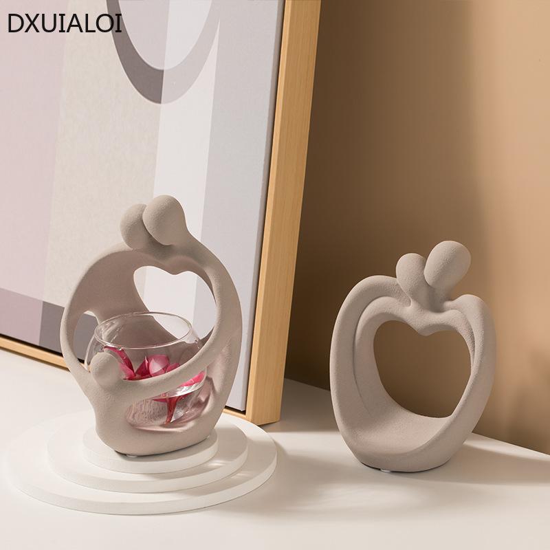 Modern Minimalism Abstract Character Decorations Ceramic Couple Ornaments Valentine's Day Gift Home Decoration Accessories