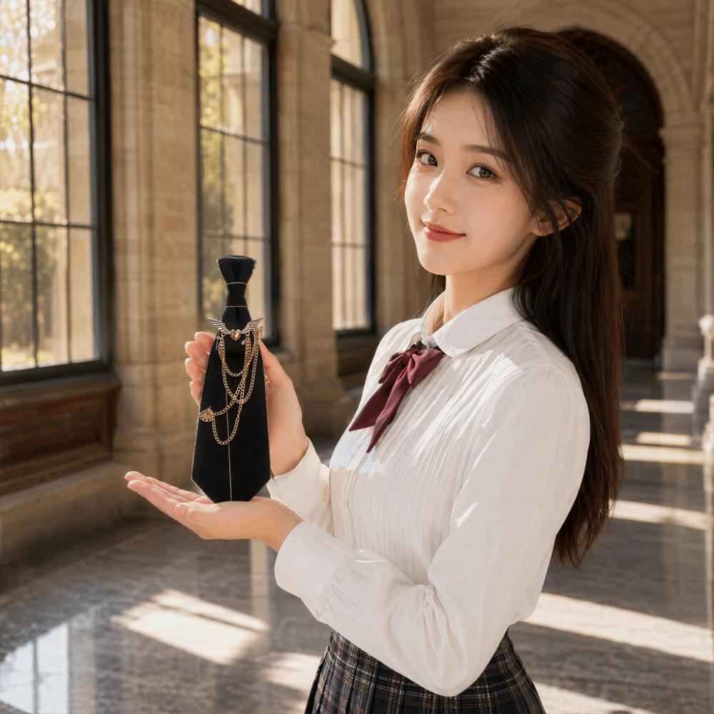 Polyester JK Collar Pin No Tie Needed Neck Ornament Fashion Chain Neck Accessory Shirt Match