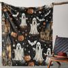 Halloween Castle Blanket - Cozy Flannel Ghost Pumpkin 280gsm Throw