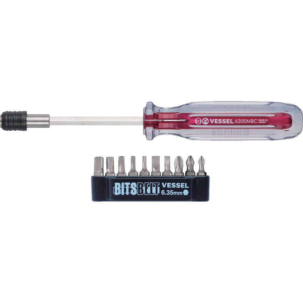 

VESSEL Hex Driver Set (10 Bits Included) Short Bit Interchangeable TD-6310HX