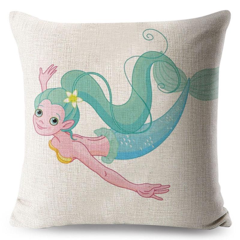 Luxurious Anime Cartoon Mermaid Pillow Cover For A Chic Sofa Living Square Pillow Case