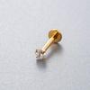 Colored Cubic Zirconia Inlaid Titanium Labret Stud (1.2*8mm) for Cartilage, Tragus, or Conch Piercing