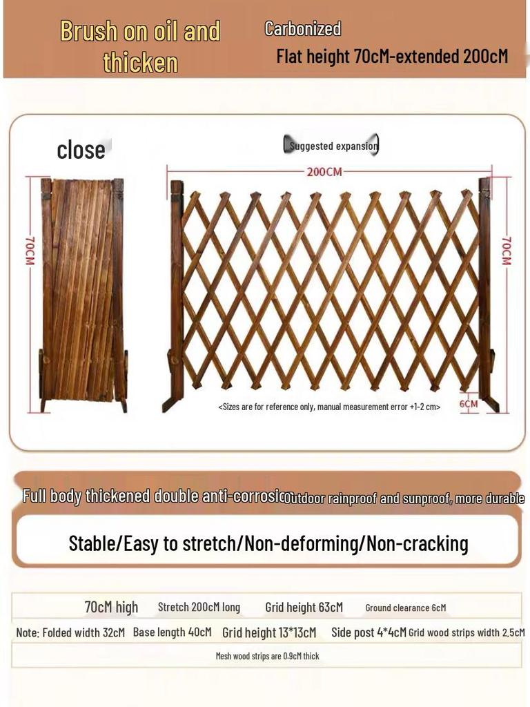 Anticorrosive Wooden Garden Fence: Outdoor, Courtyard Railing, Flower Stand & Climbing Frame