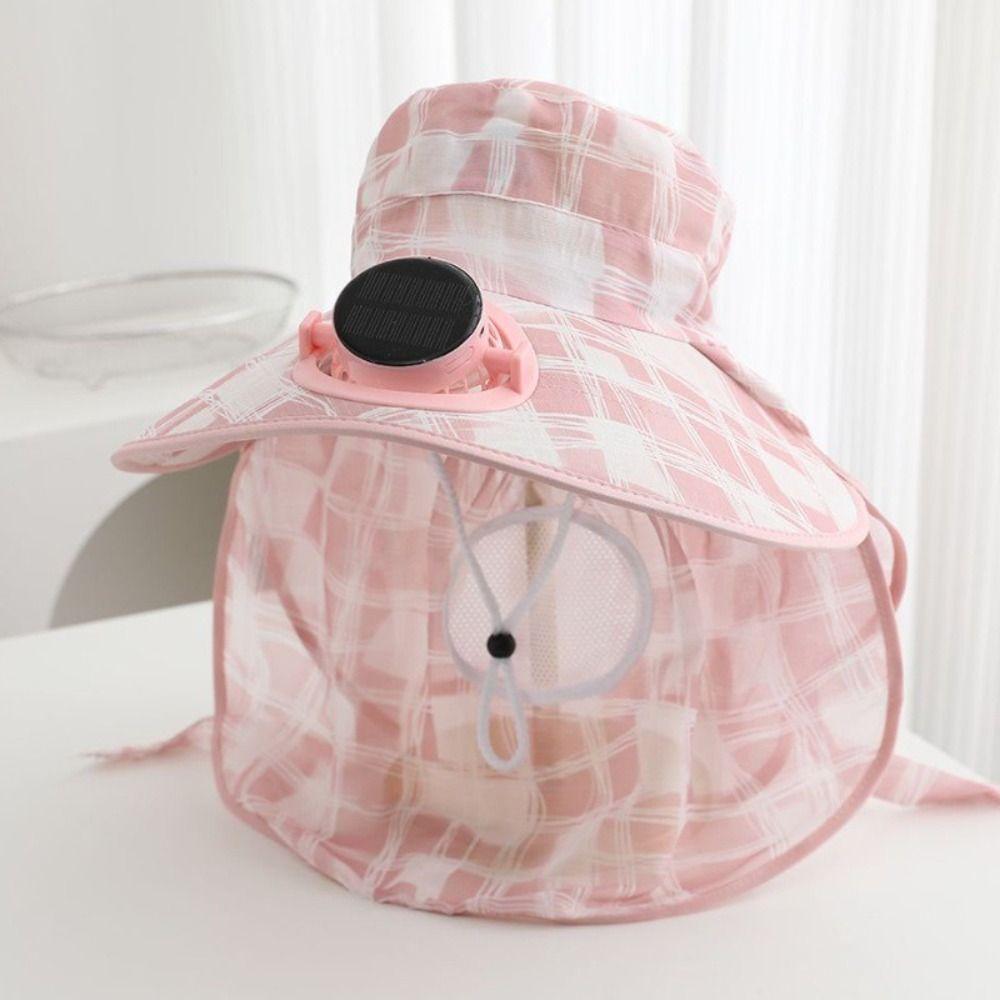 USB Charging Solar Fan Cap Anti-UV Cooling Fan Hat Women Sun Hat Fisherman Hat  Summer Season