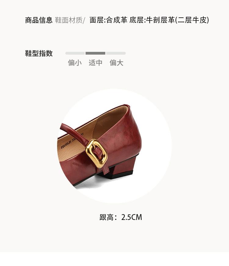 Spring Square Toe Thick Heel Fashionable and Comfortable Simple Women's Shoes Mary Jane Shoes