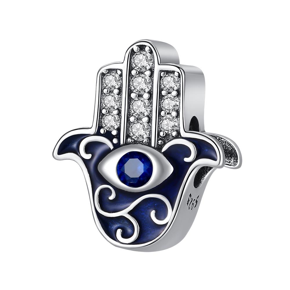 Charms Plata Blue Eyed Hexagram Pendant Copper Plated For Charms Copper Plated Original Bracelet For Jewelry Making