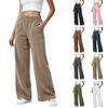 Women's Casual Retro Corduroy Wide Leg Pants with Pockets