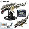 1413PCS Dinosaur Building Toys Light Up Mosasaurus Sea Dragon Technical Model Moving Joint Creative Home Decor Gift