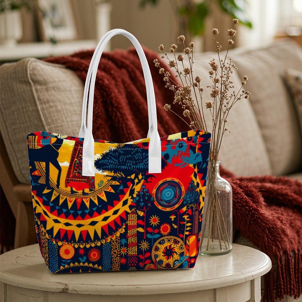 Ethnic Style Pattern Tote Bag for Daily Use Shoulder Handbag