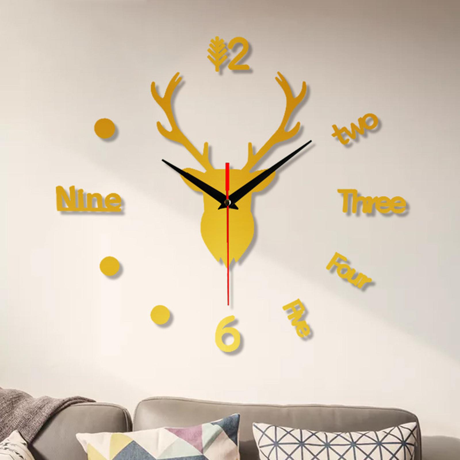 

Deer Head Large Wall Clock золотий