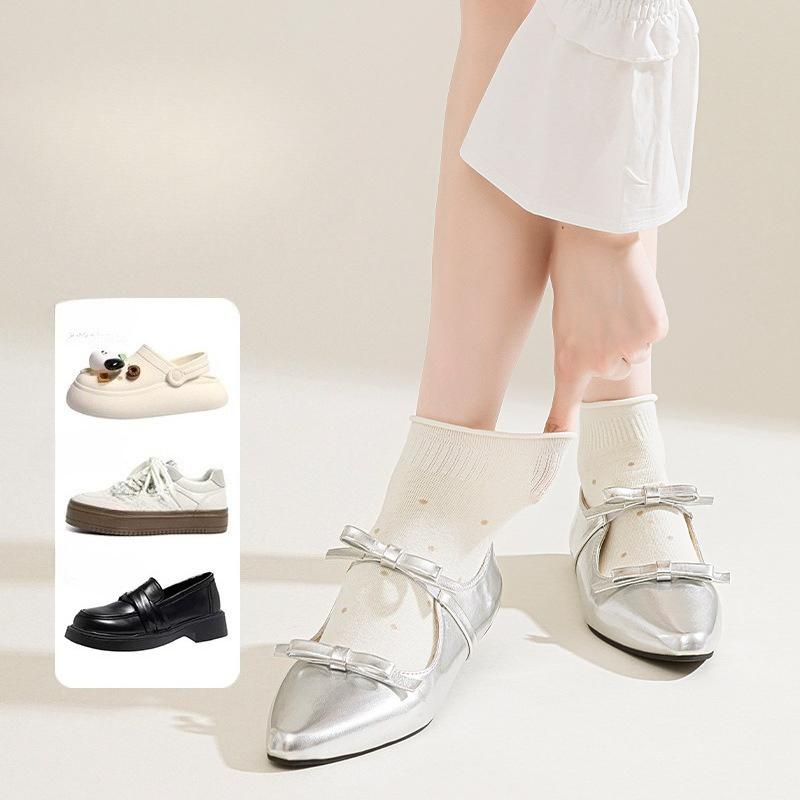 Polka Dot Socks, Women's Spring and Autumn Short Socks, Sweat-absorbing, Odor-proof, Rolled Edges That Don't Come Off, and Versatile Socks for Boats