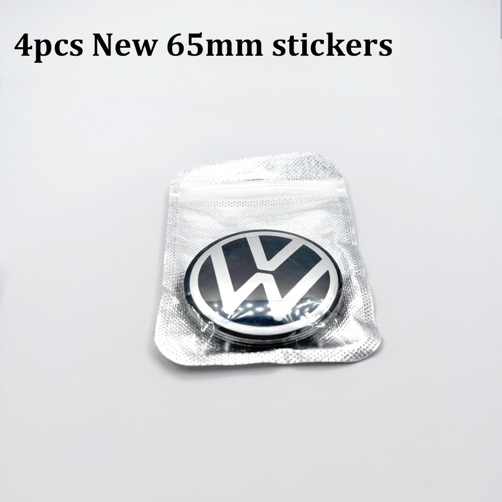 4Pcs For Volkswagen R-Line R GTI Polo Passat T5 Golf Scirocco 56mm 65MM Car Wheel Stickers Center Hub T17 Cap Car Emblem Badge Decal