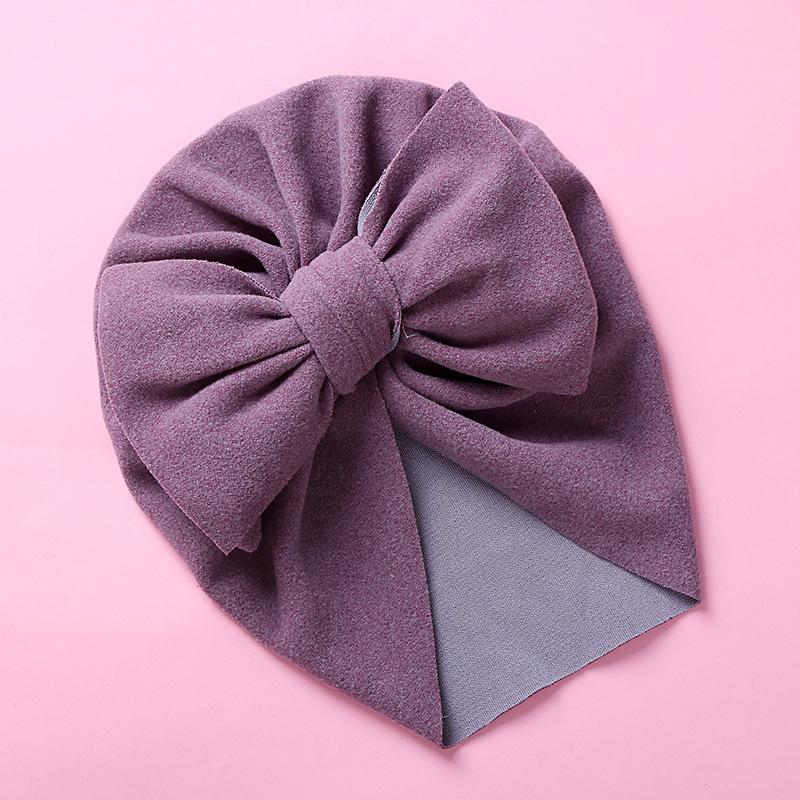 New Solid Color Baby Turban Cap Big Bow Infant Sweet Hat Newborn Elastic Bandana Headband Headscarf Beanie Kids Hair Accessories