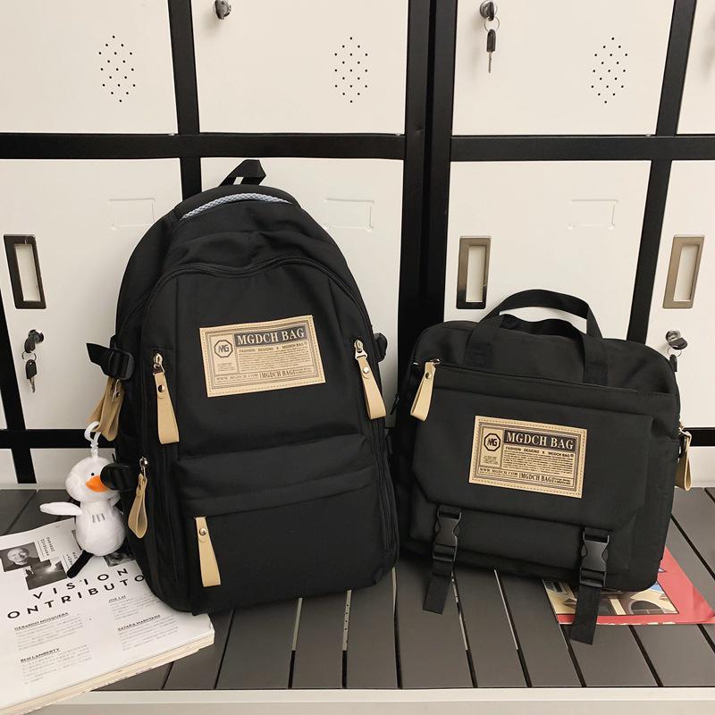 Fashionable Water-Repellent Student Backpack: Trendy High-Capacity Design for Couples