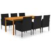 Día Y Noche - Día Y Noche 7-Piece Garden Dining Set Black