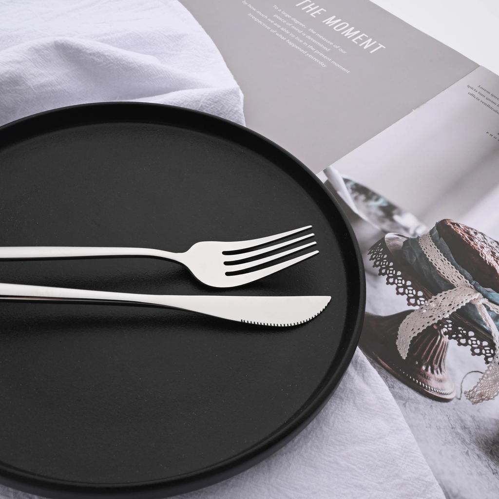 24Pcs Shiny Silver Tableware Stainless Steel Cutlery Set Forks Knives Spoons Kitchen Dinner Set Family Dinnerware Set Service for 6