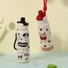 New High-value Cute Cartoon Straw Cup Will Carry Rope Double Drink Straight Cup 316 Stainless Steel Thermos Cup