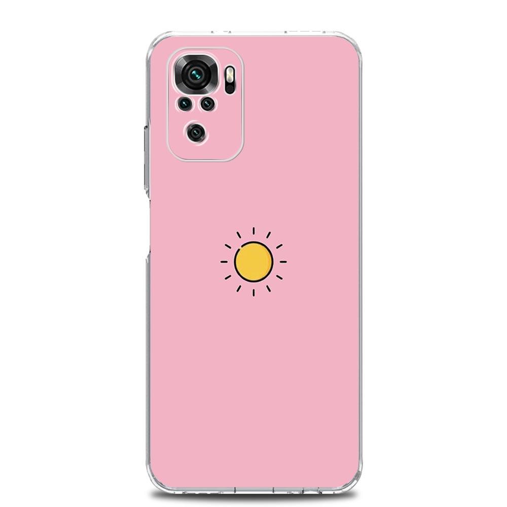 Capa de Celular Minimalista Desenho Sol Lua Para Xiaomi Redmi Note 15 14 13 12 4G 10 11 Pro Plus 5G 14C 13C 12C 10C 9A