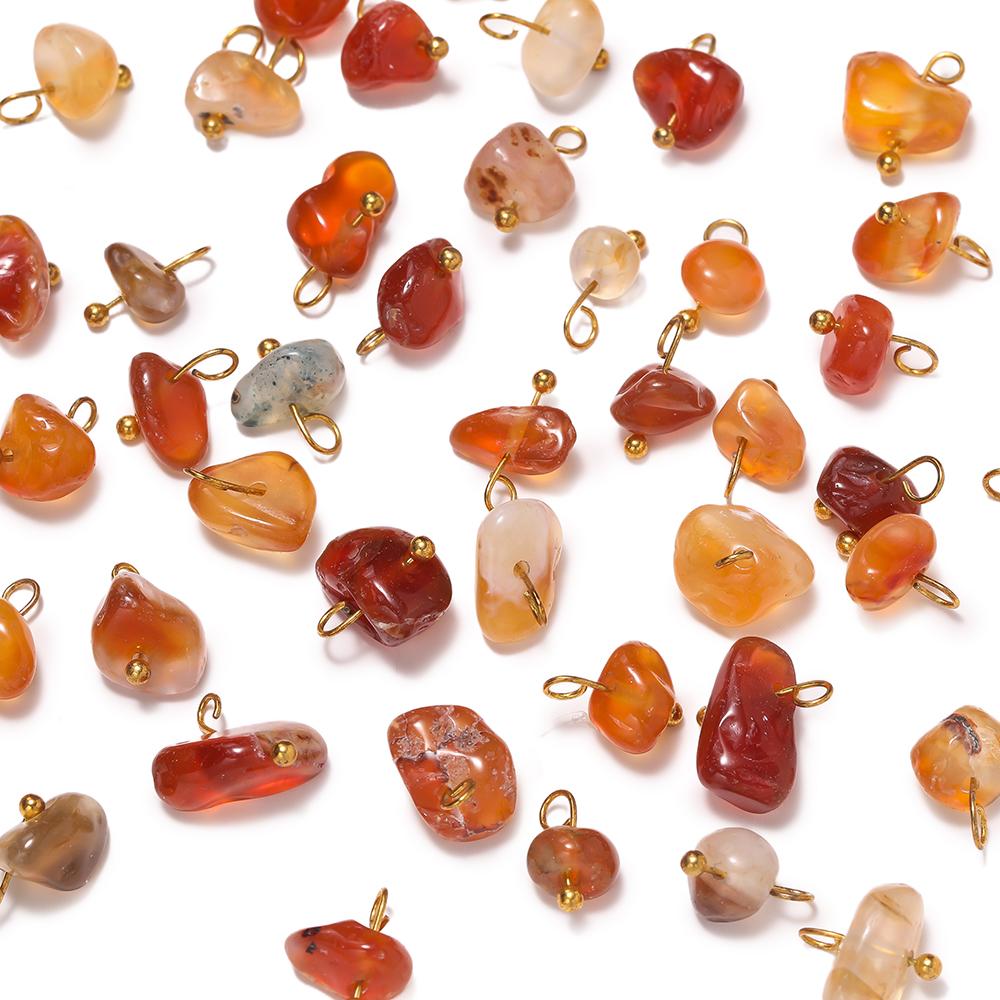 5Pcs Irregular Natural Stone Bead Pendant Multicolor 3-20mm Broken Stone Pendant Nine Needle Pin for Necklace DIY Jewelry Making