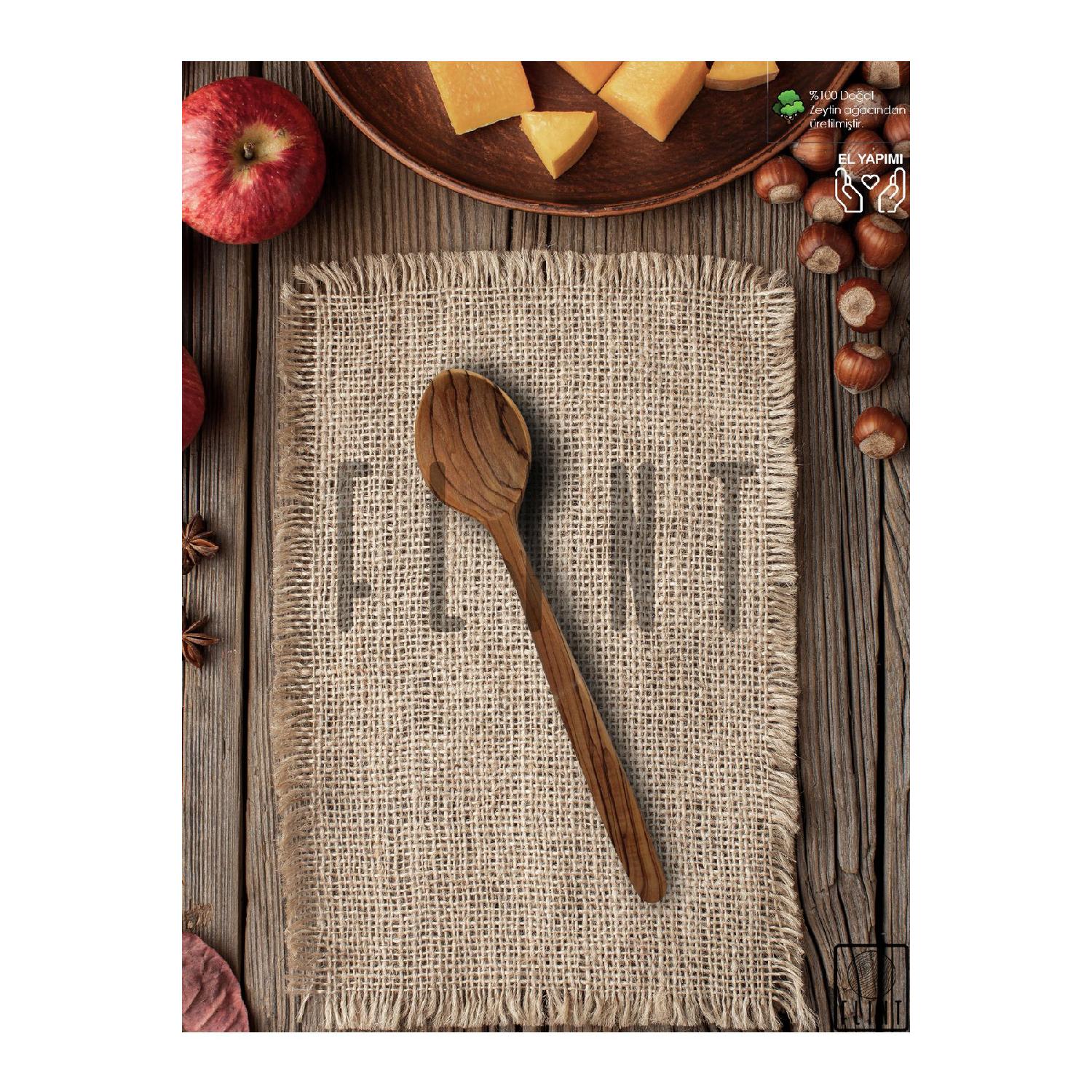 

Olive Wood Handmade Wooden Wooden Spoon Kitchen Tablespoon 25cm коричневый