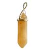 Yellow Jade Hexagonal Point Pendant + Chain
