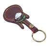 Portable Leather Brass Guitar Pick Bag Sleeve Holder Including Pick Accessories (Brown)