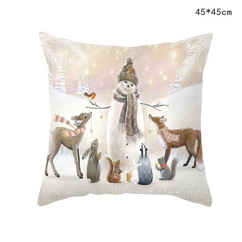 Christmas Themed Pillowcases Car Accessories Office Santa Claus Living Room Sofa Home Pillowcases