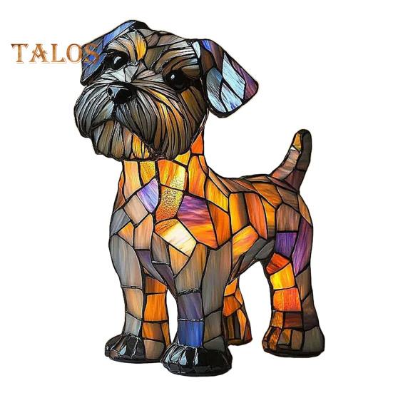 Dog Series Art Night Light Decor Soft Glow Flicker Free USB Powered LED Table Lamp Hand Painted Pet Themed Desk Accent