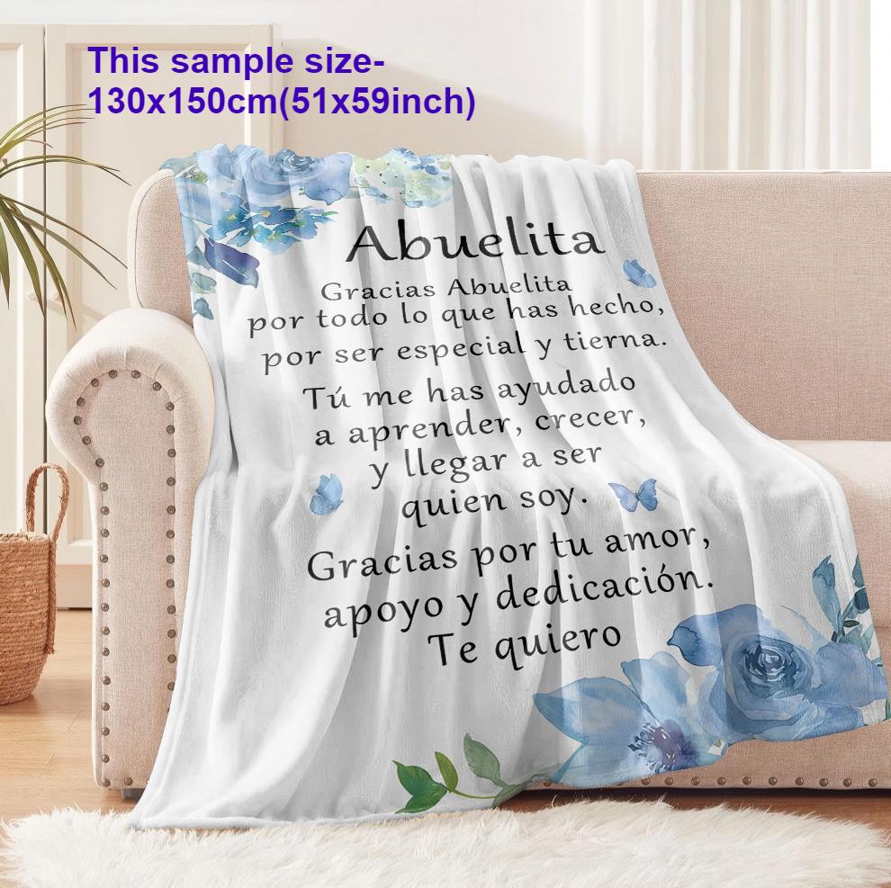 Gift To Abuelita Abuelo Mama Papa Thin Blankets for Anniversary Birthday Father's Day Mother's Day Festival Gift Four Season Use