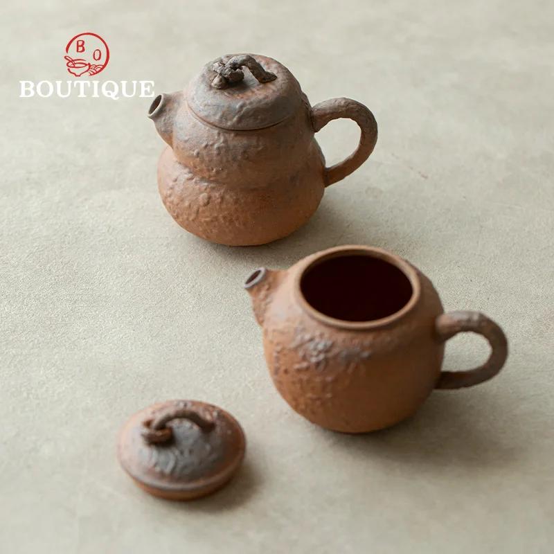 Old Rock Mud Handmade Teapot Tea Pot Puer Tea Kettle Chinese Yixing Tea Pots Ceramics Tea Maker 100ml Tea Tool Yunnan Pu'er Tea