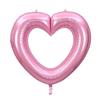 Metallic 40 Inch Heart Balloon Reusable DIY Hollowed Heart Foil Balloons Romantic Inflatable Heart Chain Balloons