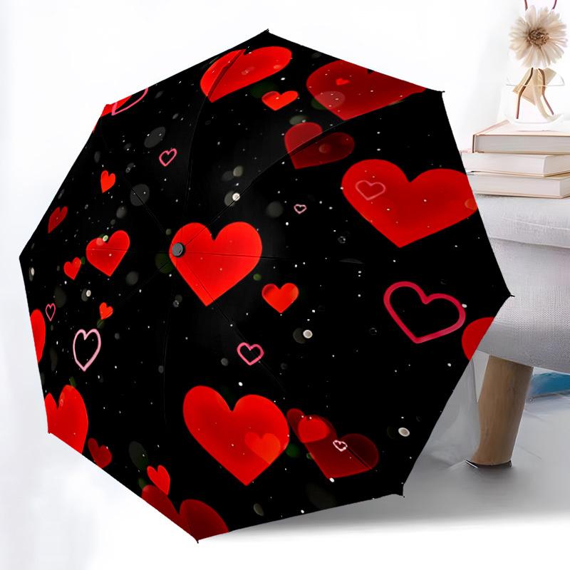 1 Stück Liebe Herz Automatisches Öffnen/Schließen Regenschirm mit Bedienung & Winddichtem Schirm yy260311026