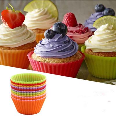 12Pcs 7Cm Muffin Cupcake Liners Mold Silikon Form Silicone Mold Cake Bakeware Cozinha Pastry Tool ARI