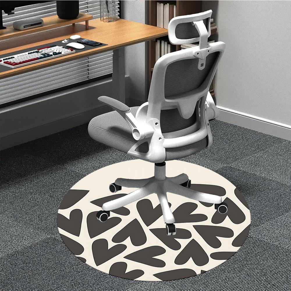 

1pc Heart Pattern Office Round Area Rug, Indoor Mat Suitable ForOffice, Under Office Chairs Bedroom Living Room Home Decor, Room Decot247 80cm by 80cm