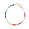 Women Colorful Natural Stone Handmade Beaded Flower Clavicle Necklace Beach Jewelry
