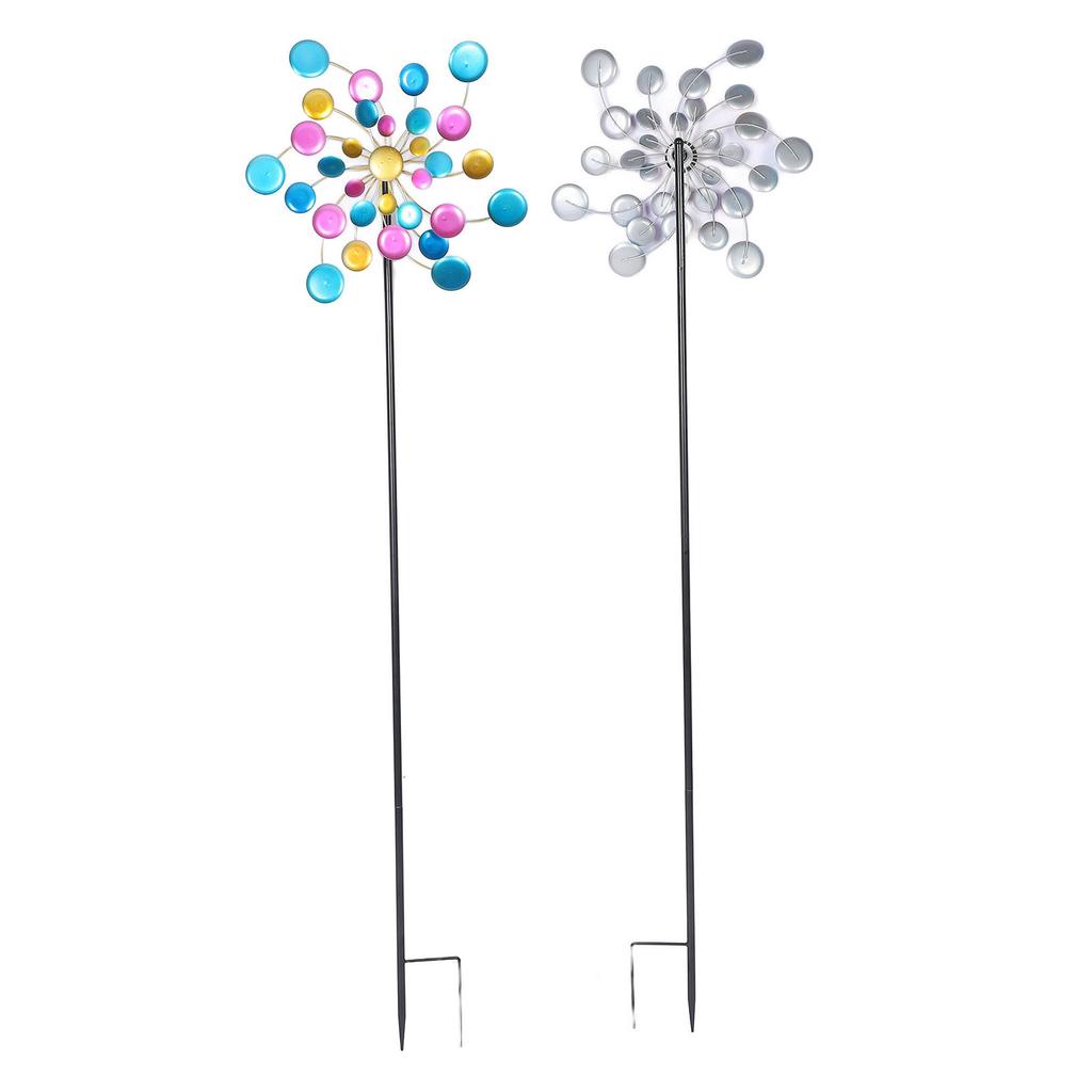 Garden Wind Spinner Colorful Metal Windmill Decoration for Outdoor Yard Lawn Patio