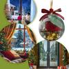 Clear Christmas Ornaments Balls Hummingbird 3.54Inch Clear Ball Bird Ornaments For Tree Fall Home Party Family Birthday Holiday