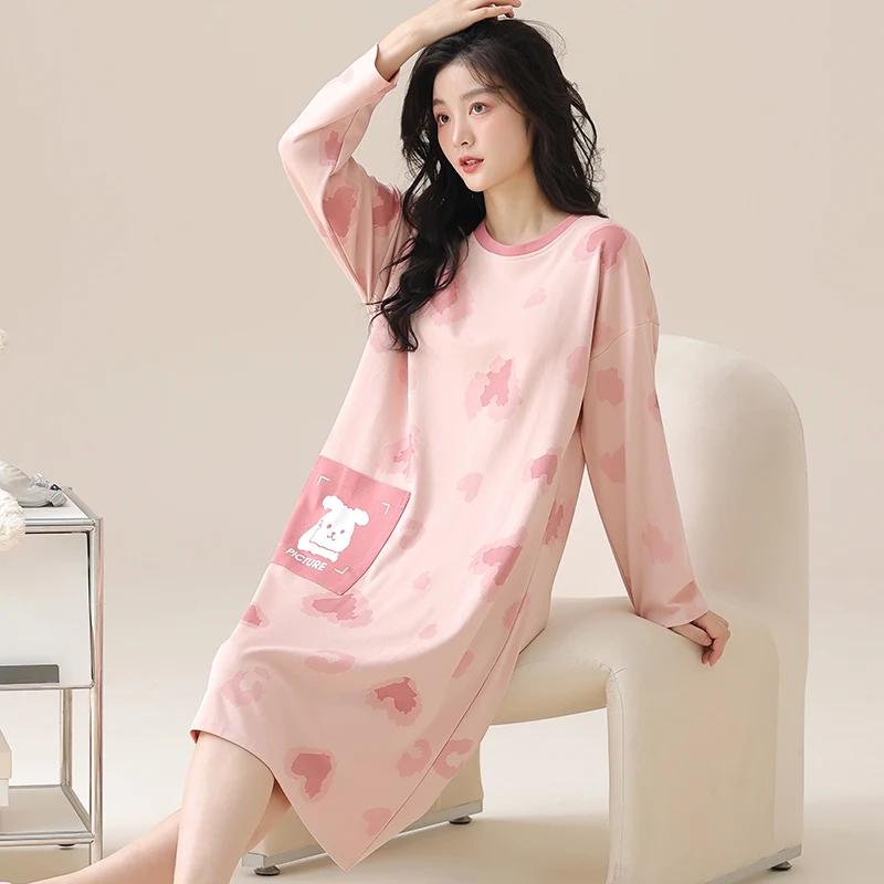 Pink Large Size Autumn and Winter Long Sleeve Cute Pajamas Kawaii Pajamas Soft Pajamas Girls Pajamas Comfortable