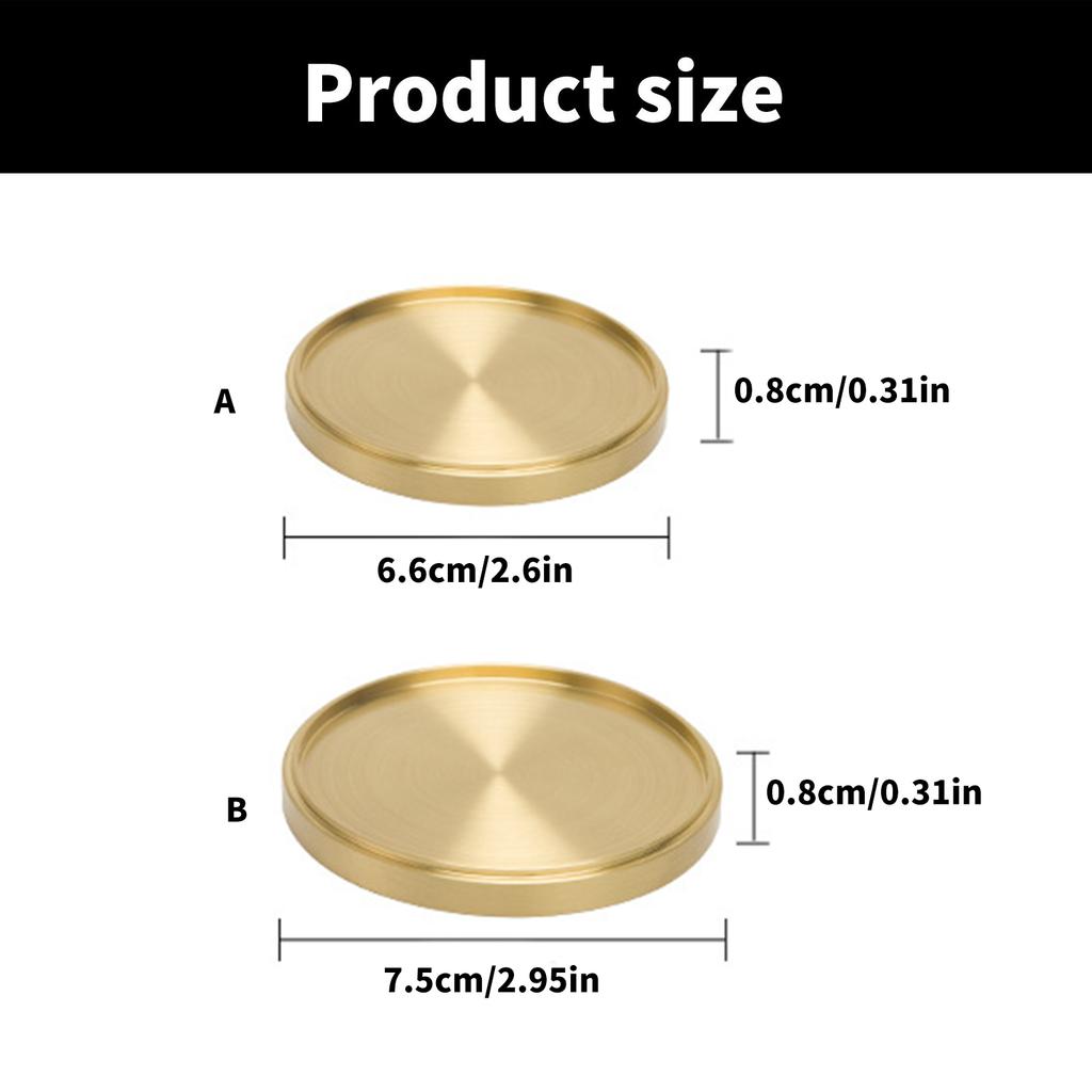 5 Stück Messing Untersetzer Metall Essscheibe Hitzedämmmatte Runde Präsentationsplatte Tee Kaffee Tasse Tablett Zuhause Schlüssel Aufbewahrungstablett