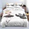 3D Printed Beautiful Swan and Ballet Girls Duvet Cover Set with Pillow Case, Cartoon Comforter Covers for Boys Girls and Zipper